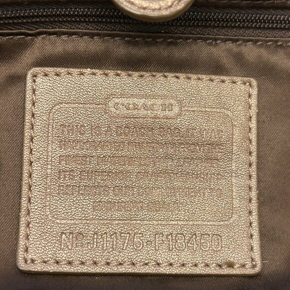 Coach F18450 Ashley Signature Sateen Satchel Bag Brown Khaki - Picture 7 of 16